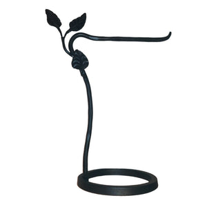 Calico Wrought Iron Leaf Countertop Towel Stand Right