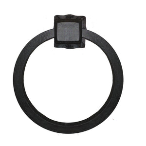 Adobe Wrought Iron Towel Ring Closed