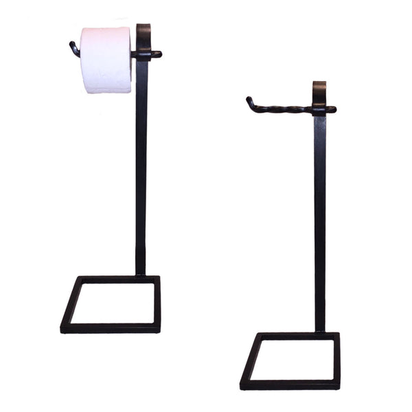 Jerome Twisted Wrought Iron Toilet Paper Holder Floor Standing