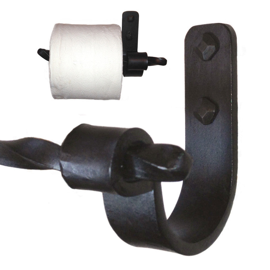 Wrought Iron Toilet Paper Holder, Pigtail Scroll
